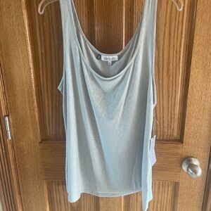 NWT XL Silver Glitter Sleeveless Tank Top